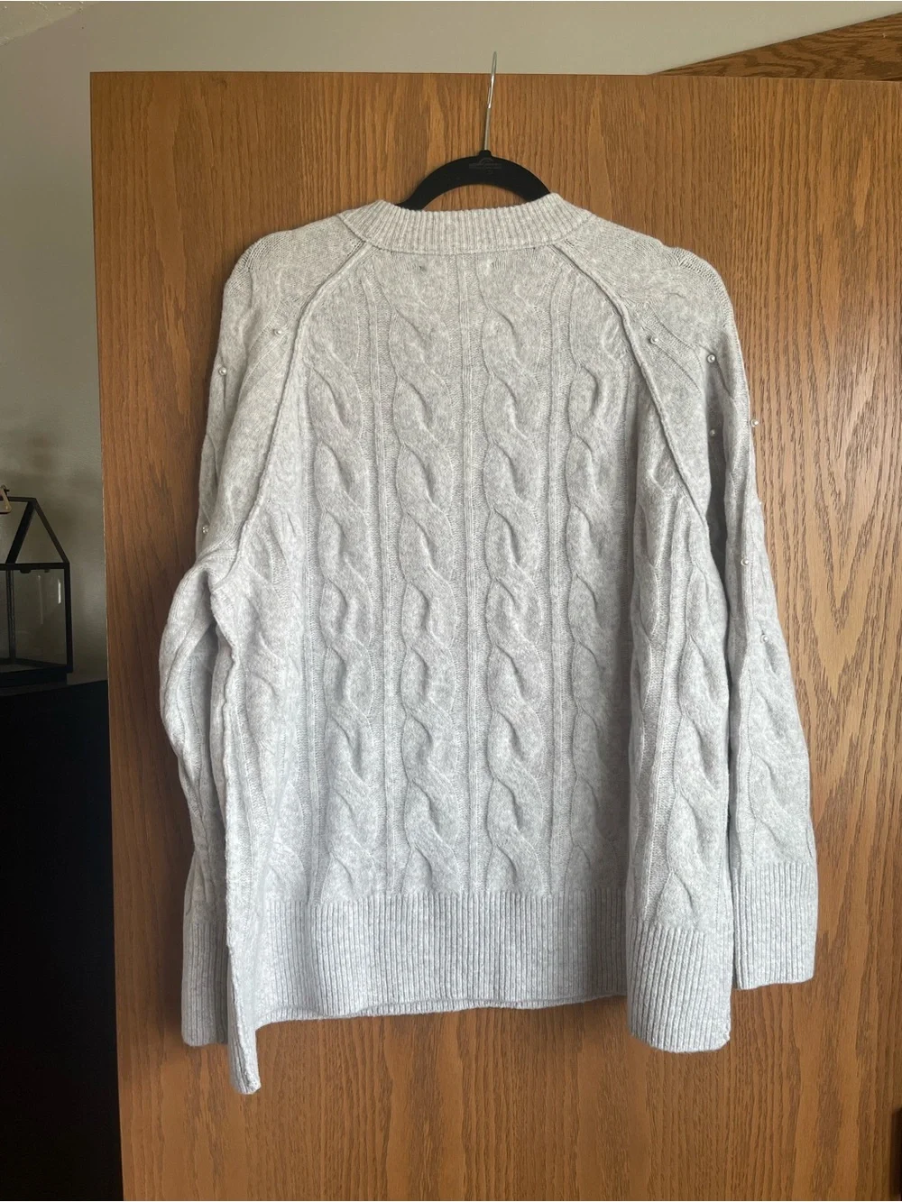 Aerie Cable Knit Pearl Detail Sweater